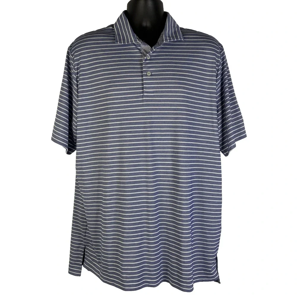 Ralph Lauren Polo Golf Shirt Men's Size XL Trump National Charlotte Blue White‎